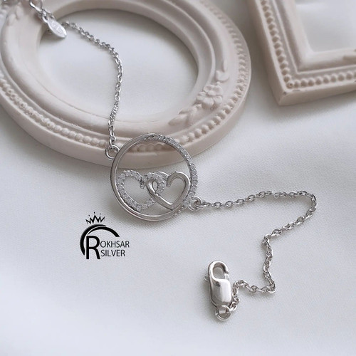 دستبند نقره قلب