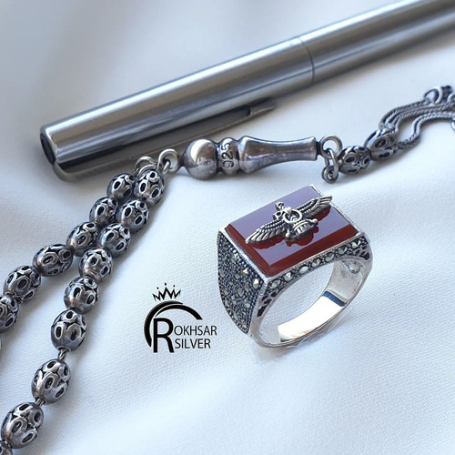 انگشتر نقره عقیق مردونه