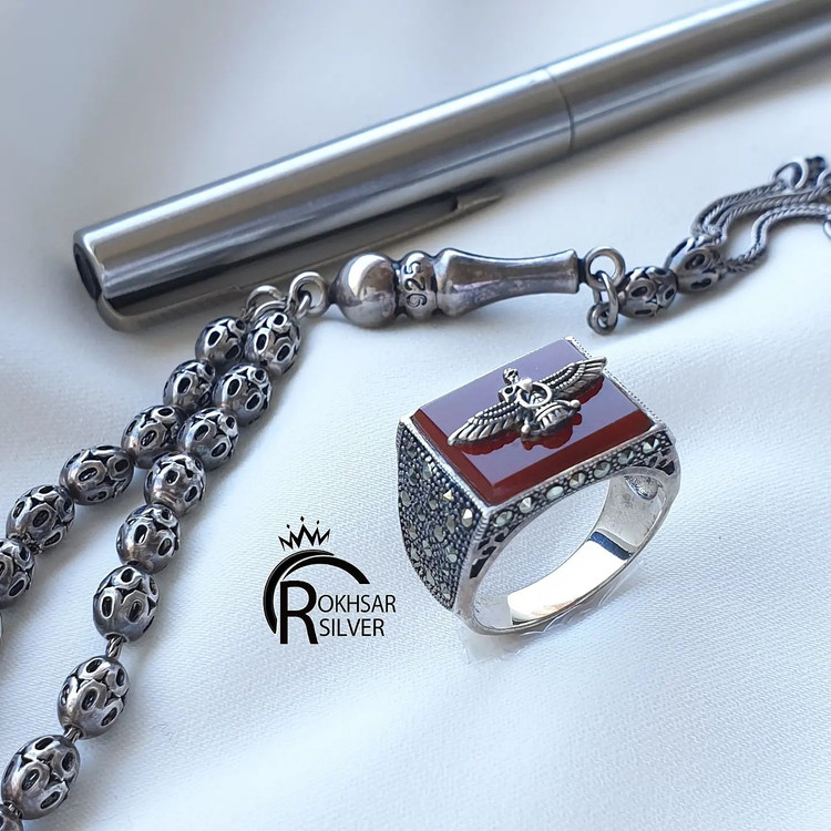 انگشتر نقره عقیق مردونه