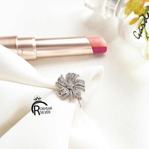 انگشتر نقره گل