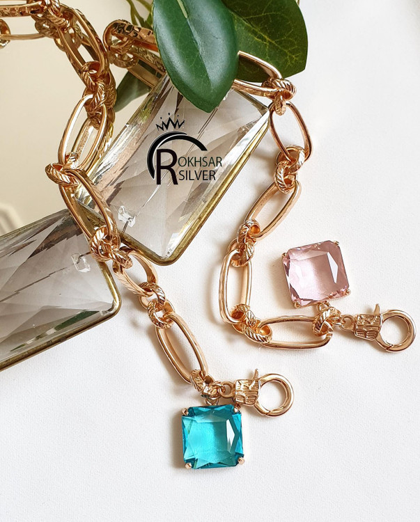 دستبند کریستال رنگی