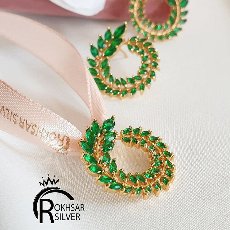 ست زنانه با نگین سبز