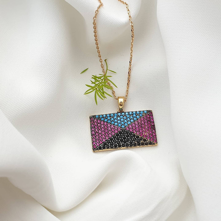 گردنی جواهری مولتی کالر