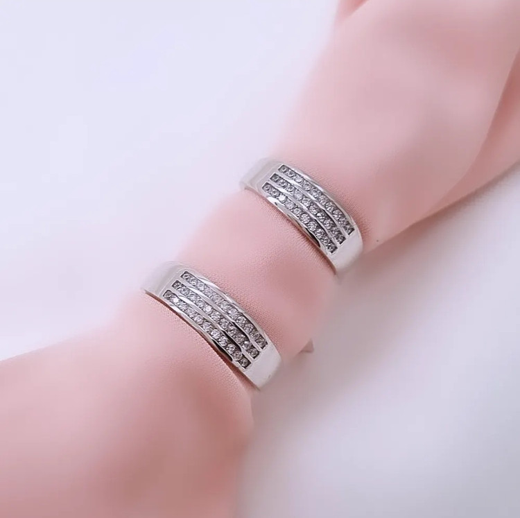 حلقه ست نقره نگیندار