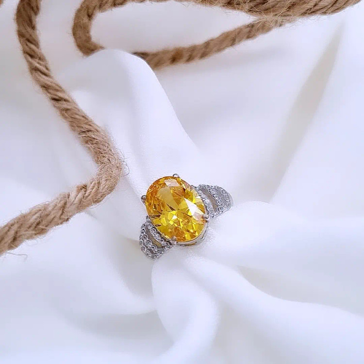 انگشتر نقره سیترین