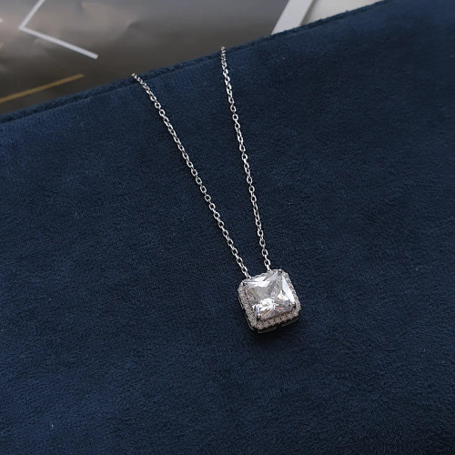 گردنبند نقره تک نگین