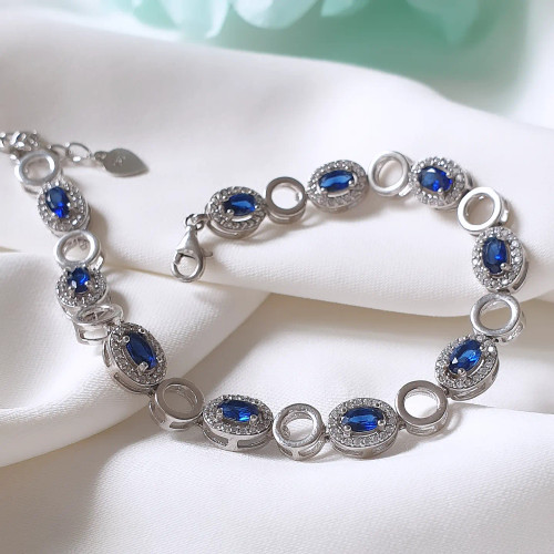 دستبند نقره یاقوت کبود