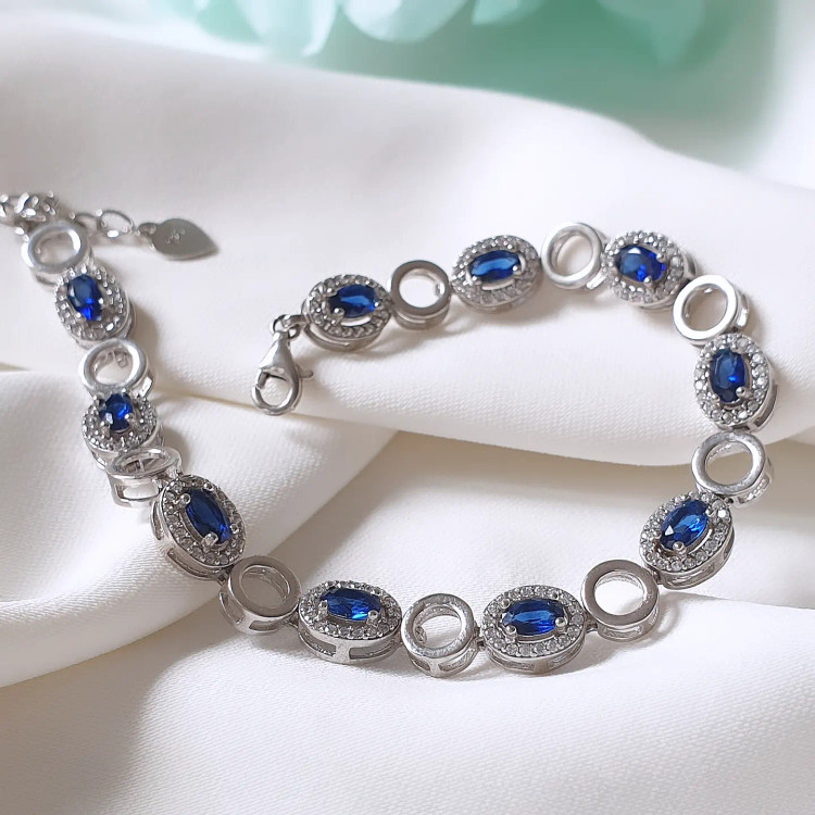 دستبند نقره یاقوت کبود