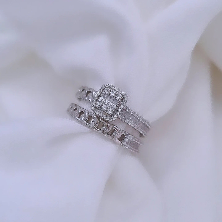 حلقه و پشت حلقه نقره