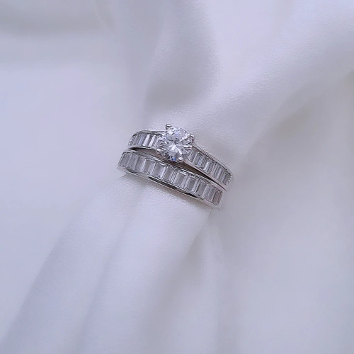 حلقه و پشت حلقه نقره جواهری