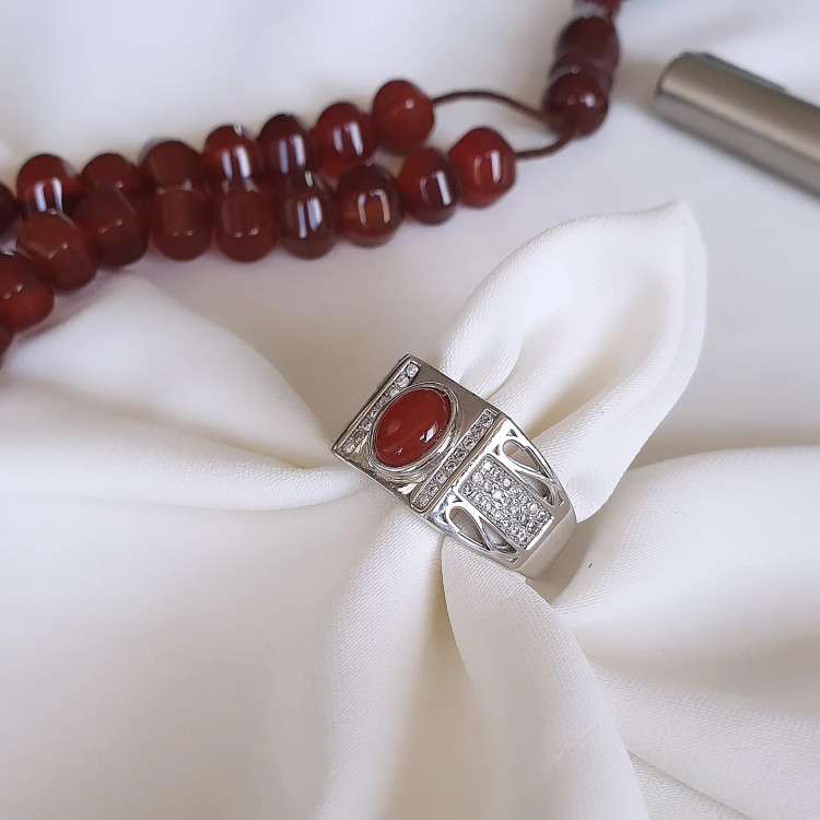 انگشتر نقره مردونه عقیق