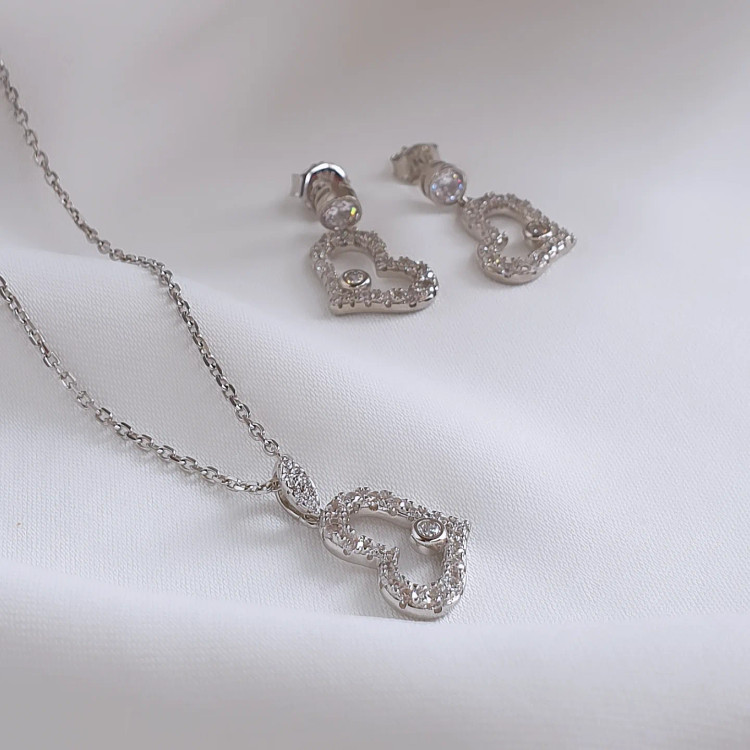 نیم ست نقره با زنجیر