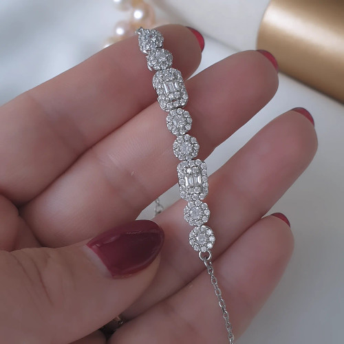 دستبند نقره جواهری