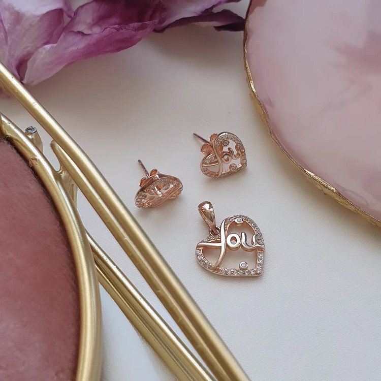 نیمست قلب نقره رزگلد