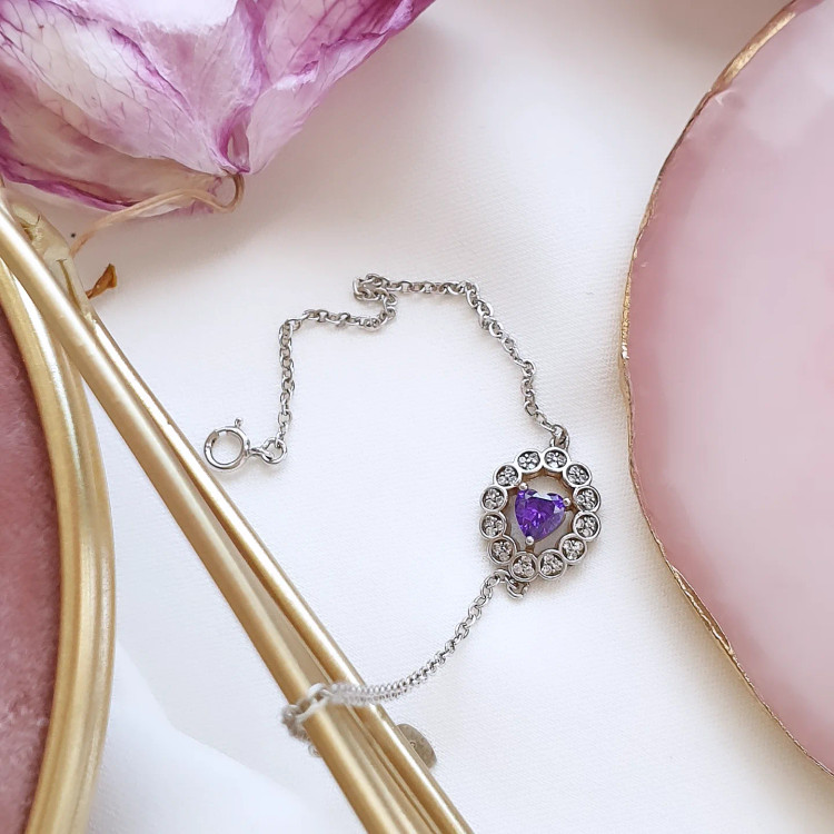 دستبند قلب نقره ظریف و خاص