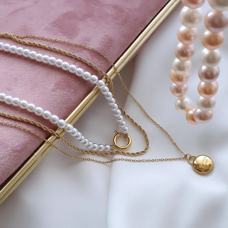 گردنبند سه لاینه استیل