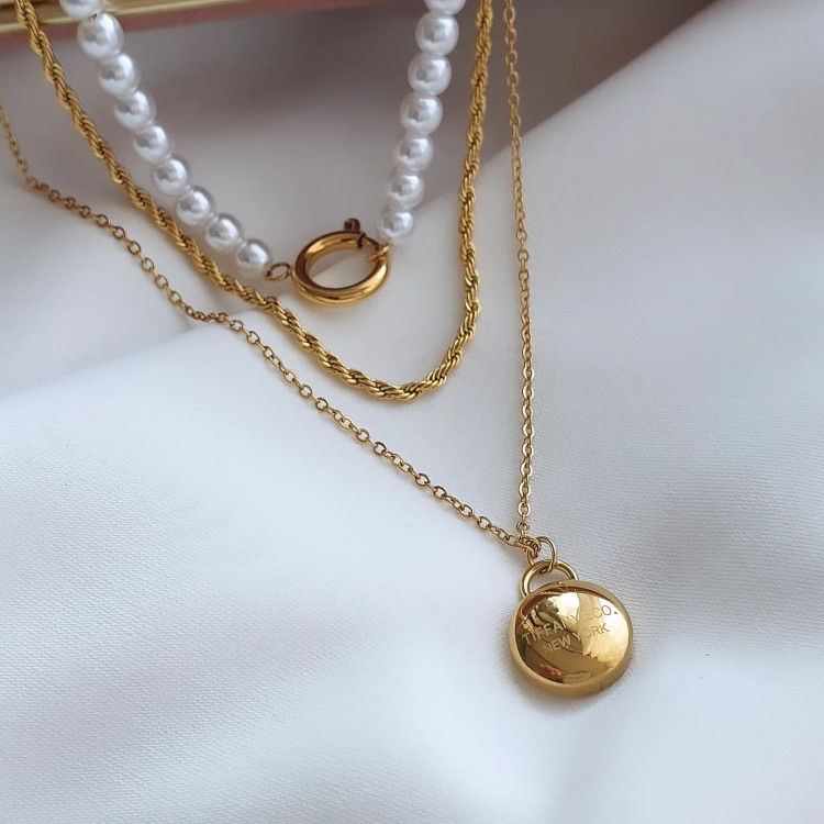 گردنبند چند لاینه استیل