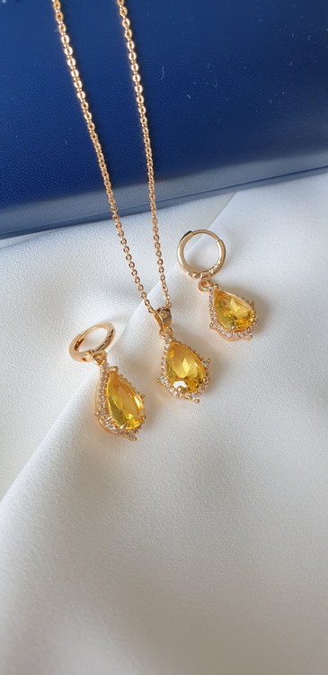 نیم ست سیترین با زنجیر