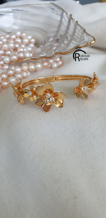 دستبند طرح طلا مدل گل