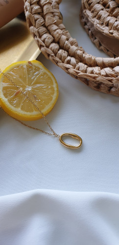 گردنبند استیل مینیمال طلایی