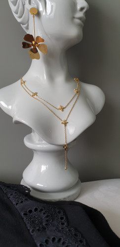 گردنبند استیل طلایی ونکلیف (طرح طلا)