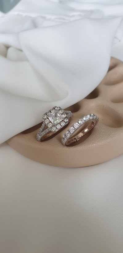 انگشترو حلقه و پشت حلقه نقره ایتالیایی