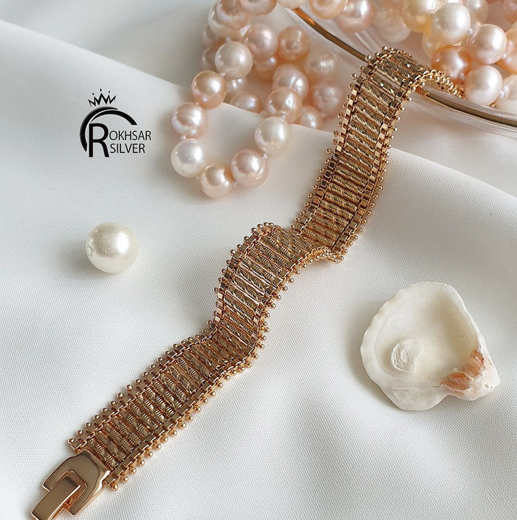 دستبند تراشدار ژوپینگ طرح طلا