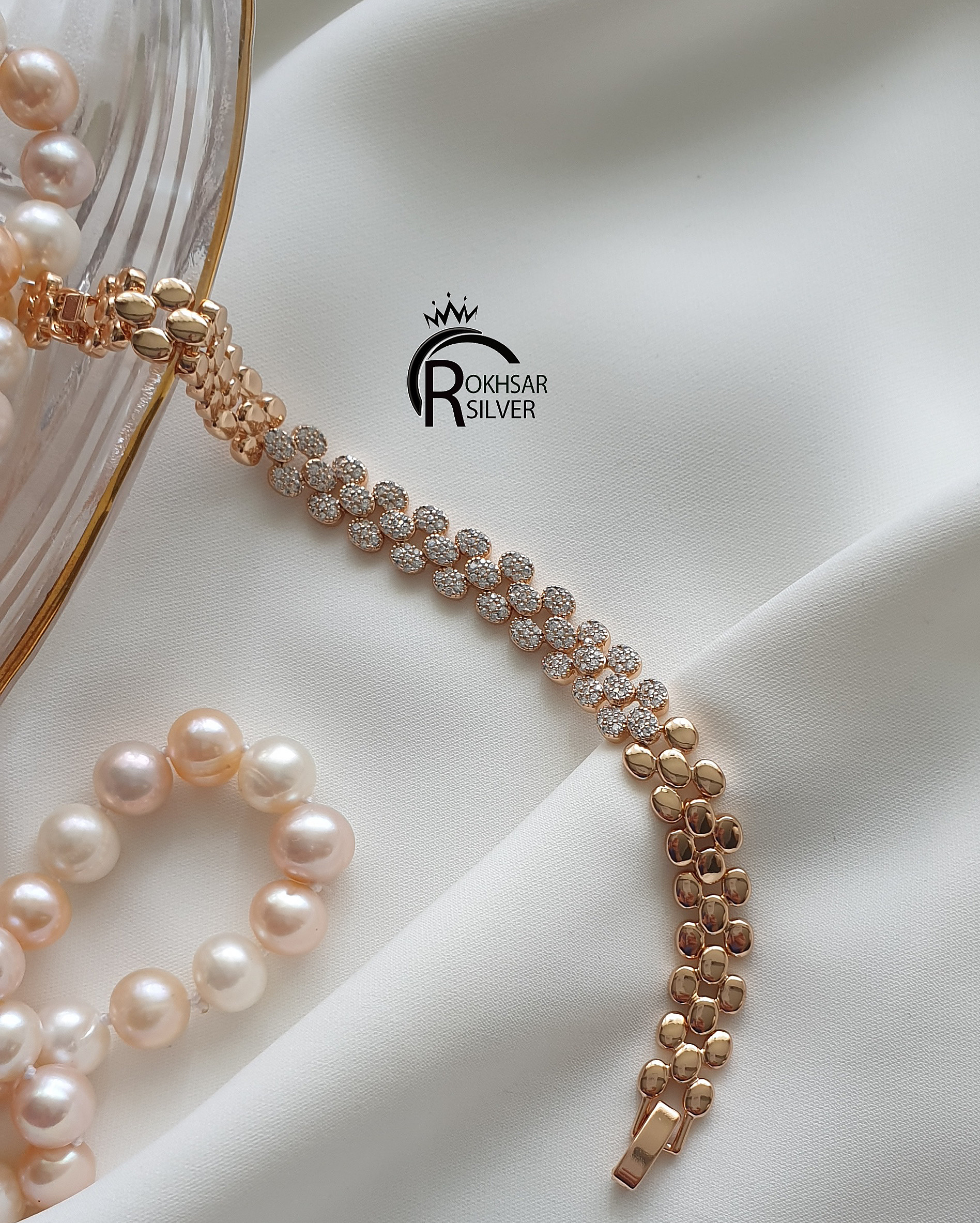 دستبندزنانه ژوپینگ مدل نگیندار طرحطلا کد RS_928