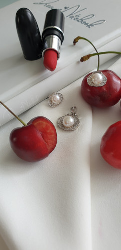 نیمست نقره با مروارید اصل