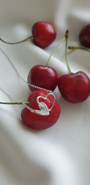 گردنبند زنانه ظریف نقره مدل قلب