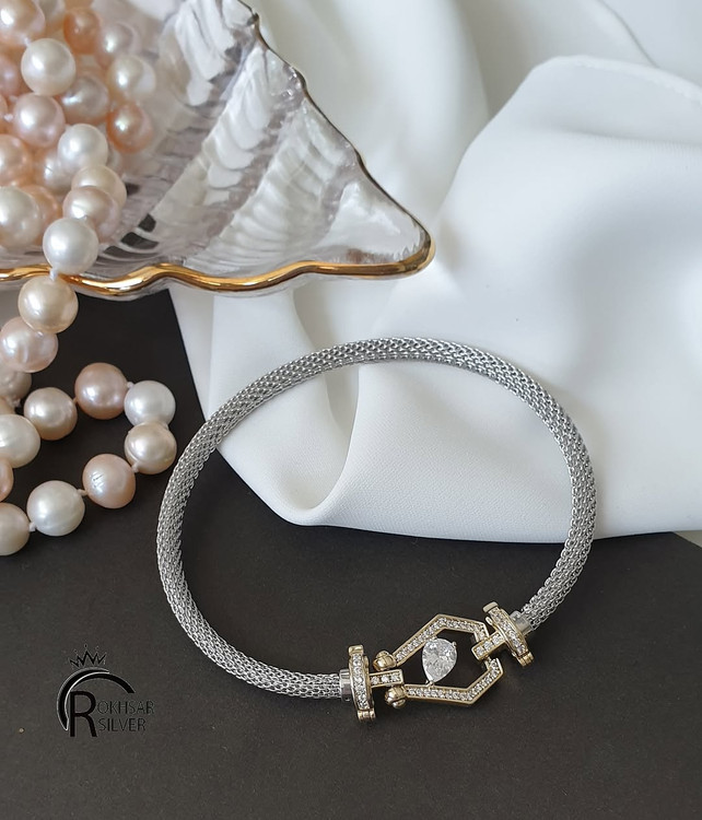 دستبند النگویی زنانه طرح امگا مستر