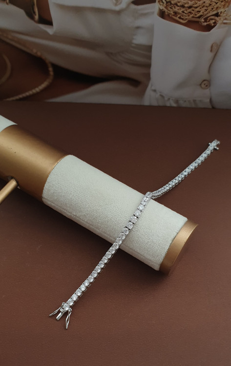 دستبند تنیسی ایتالیایی نقره