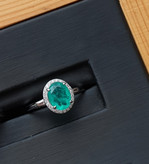 انگشتر نقره با سنگ دابلت