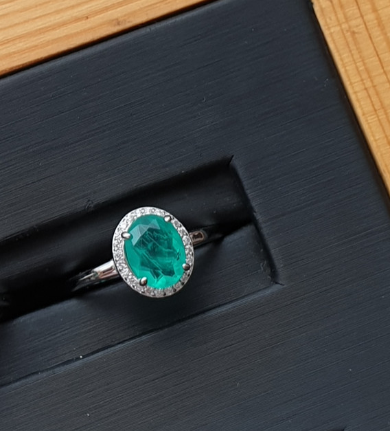 انگشتر نقره با سنگ دابلت