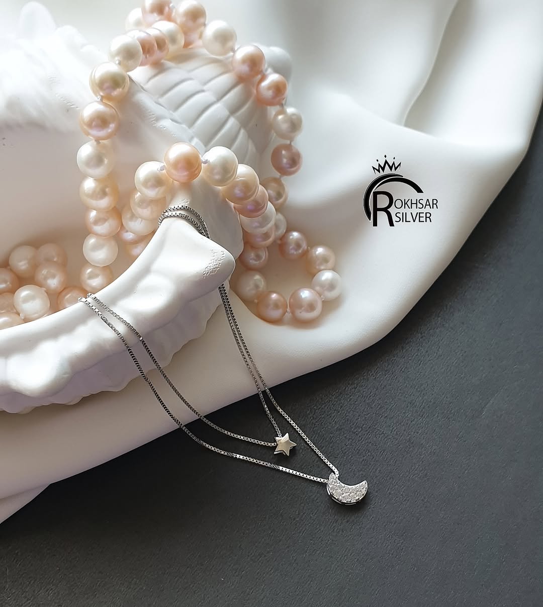 گردنی نقره ماه و ستاره