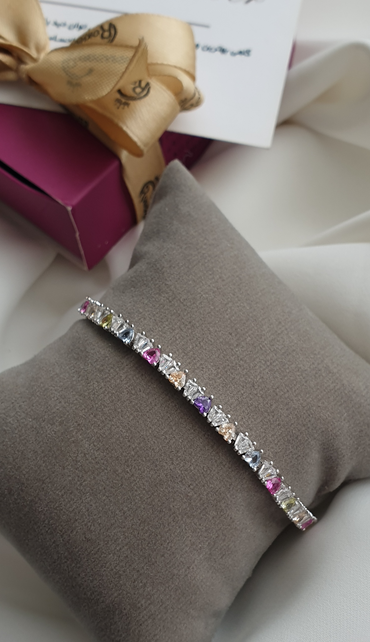 دستبند نقره  مولتی کالر