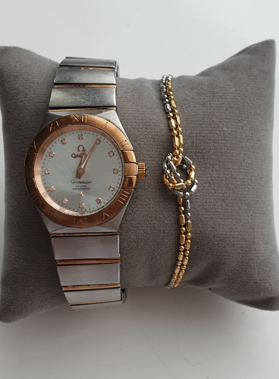 دستبند دو رنگگره مدل زنجیری خط ونقطه