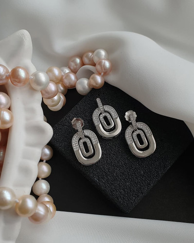 نیم ست نقره جواهری با عیار 925