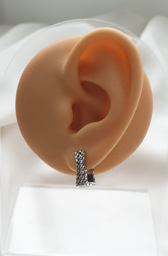 گوشواره حلقه ای طرح تراش سیلور