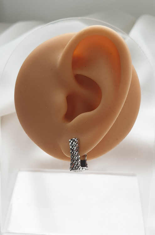 گوشواره حلقه ای طرح تراش سیلور