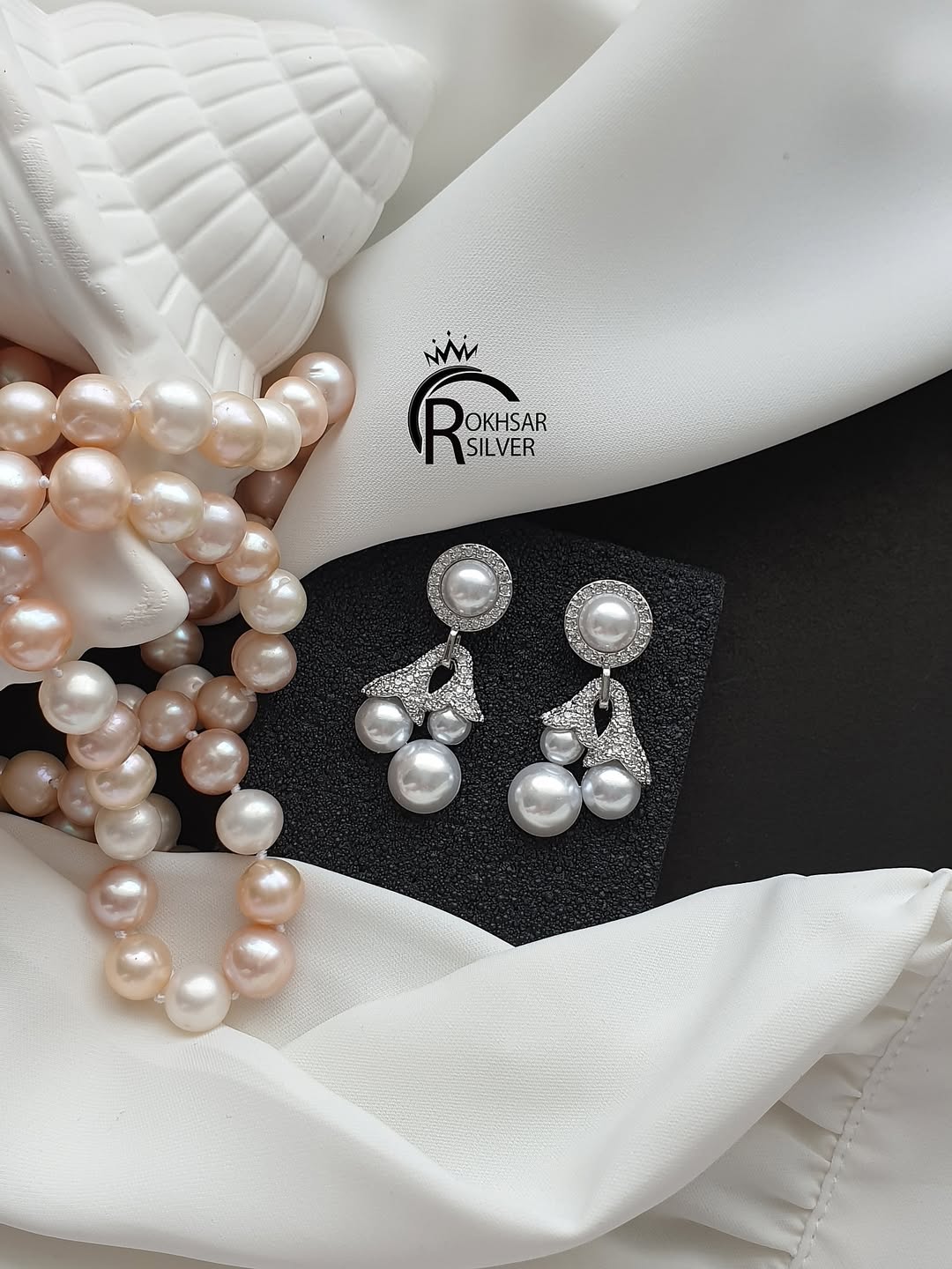 گوشواره جواهری با مروارید