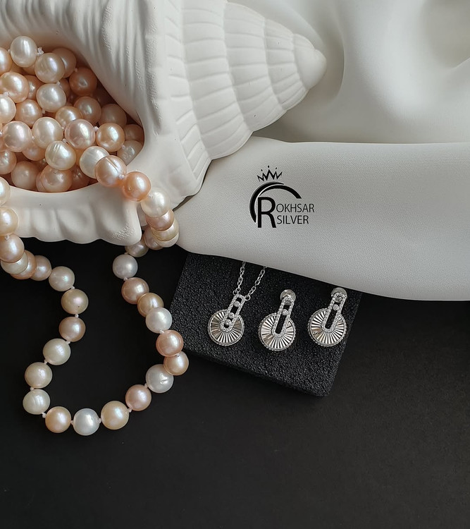 ست نقره تراش عیار 925 مشابه نمونه طلا