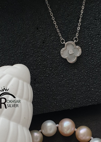 گردنی ونکلیف نقره با صدف طبیعی