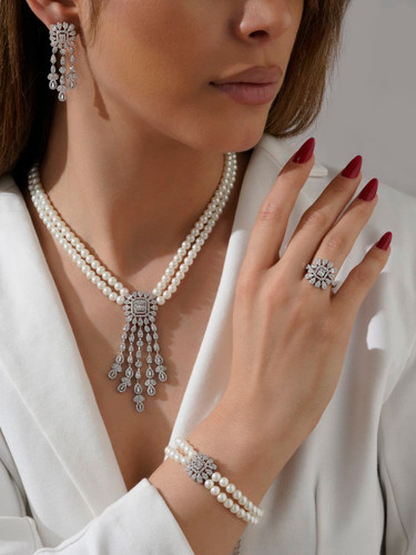 سرویس جواهری آبکاری طلا سفید و مروارید شل