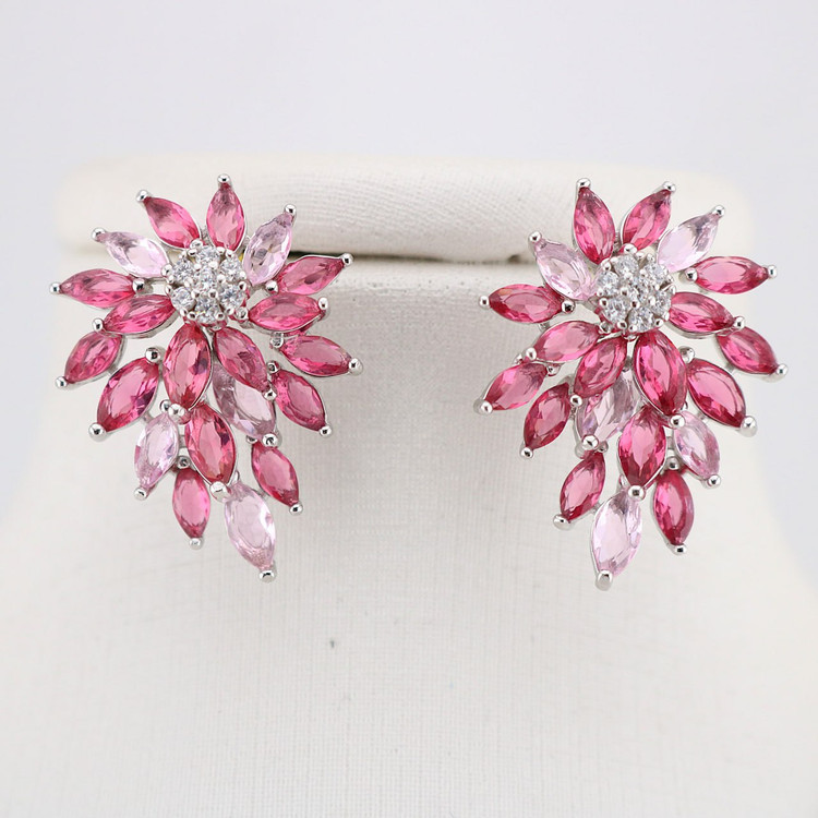 گوشواره آویز نقره جواهر