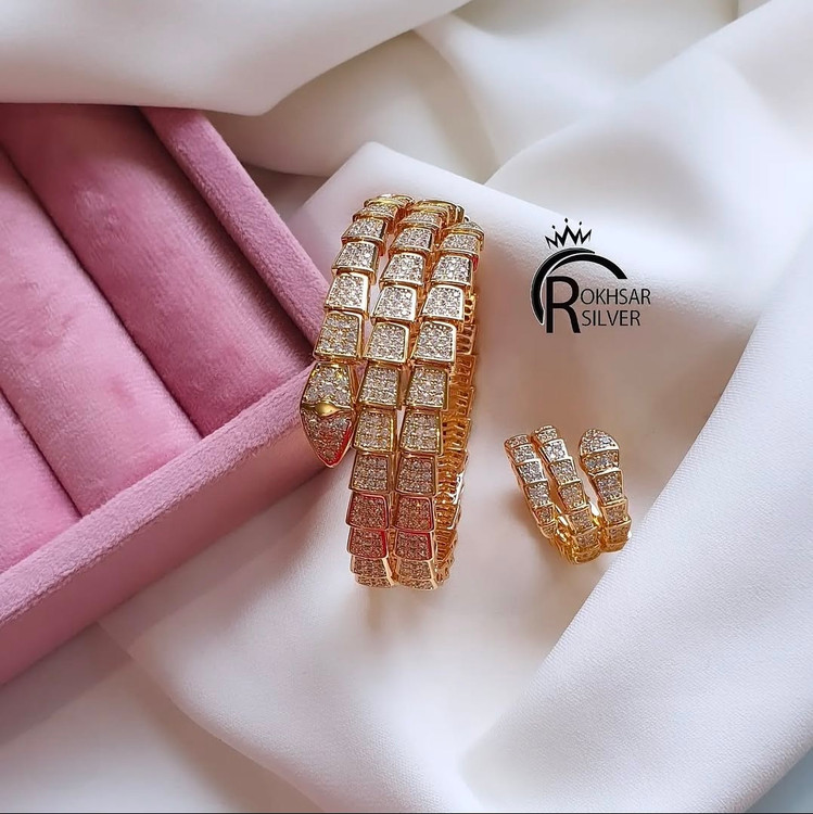 ست دستبند ماربولگاری رنگ طلایی