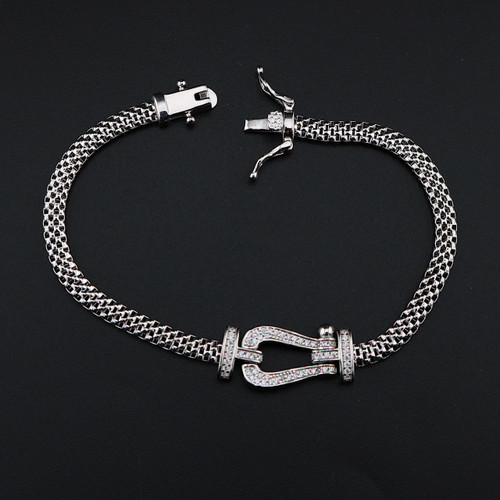 دستبند نقره 925 امگا مشابه نمونه طلا