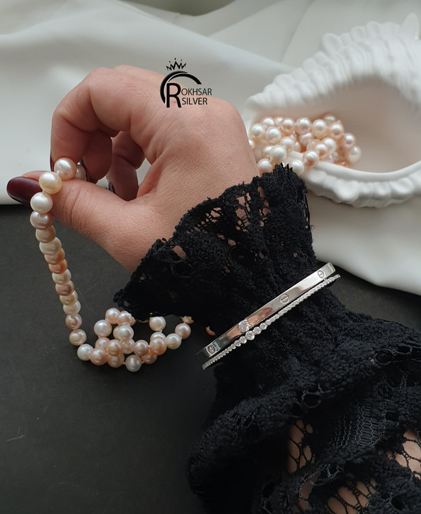 دستبند النگویی نقره رخسار سیلور کارتیر لاو