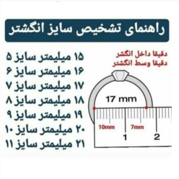 راهنمای تشخیص سایز انگشتر
