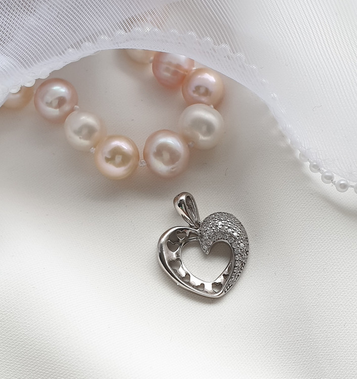 پلاک نقره قلب تو خالی